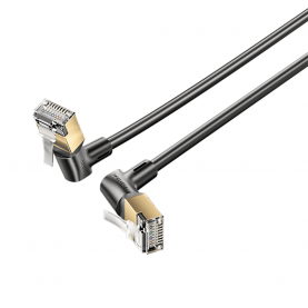 Патч-корд Vention прямой STP cat.8, RJ45 угол 360 Черный