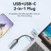 Устройство видеозахвата Vention HDMI F > USB-C/A M - 0,1м, серый