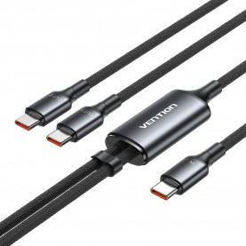 Кабель-разветвитель Vention  USB-C M/USB-C M x 2 - 5A 140W